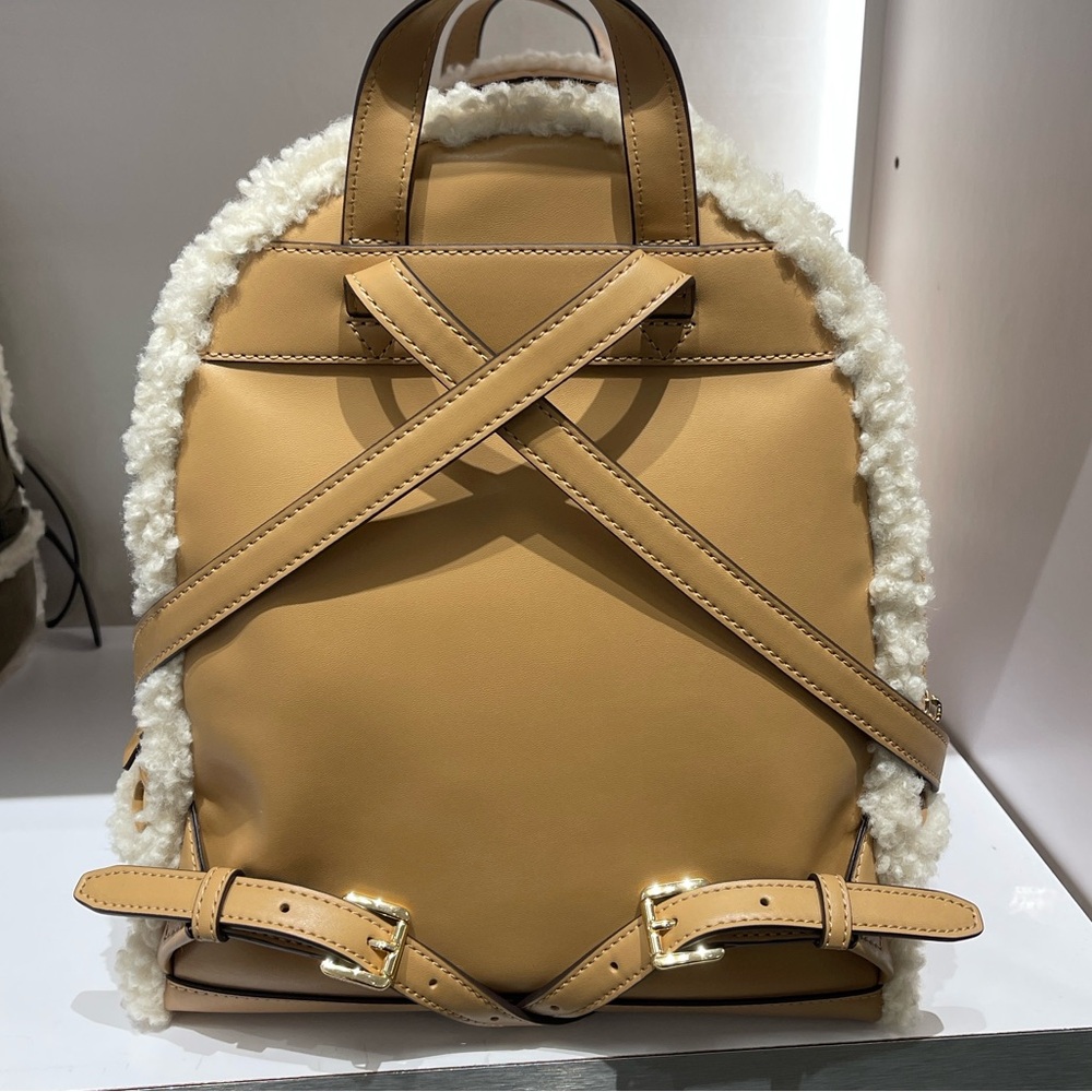 MICHAEL KORS Rhea Medium Suede and Faux Shearling Backpack
Peanut 
NWT - Picture 16 of 16